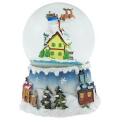 Northlight Santa Claus On Sleigh Snowy Village Musical Christmas Water Globe - 5.5" -Christmas Decor Sale northlight pm84765 4 21094.1673556962