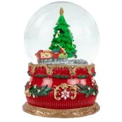 Musical Christmas Tree And Train Water Globe - 5.5"