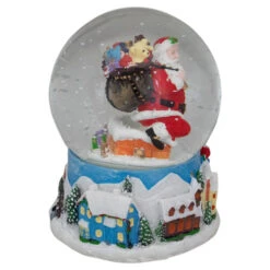 Northlight 6.5" Santa Coming Down The Chimney Christmas Snow Globe -Christmas Decor Sale northlight pm90627 3 05155.1603332080