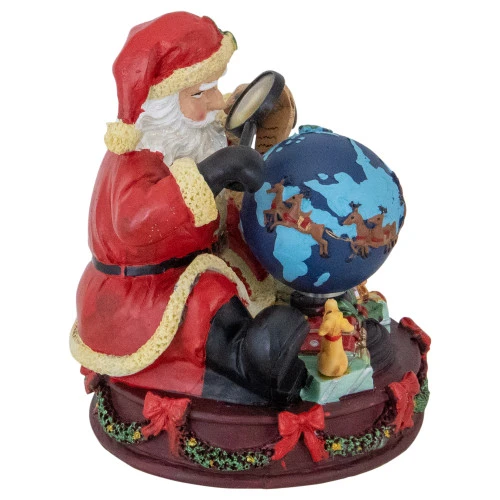 Northlight Musical Santa Claus Checking His List With A World Globe Christmas Figure - 5.75" 6 Northlight Musical Santa Claus Checking His List With A World Globe Christmas Figure - 5.75" - Image 4