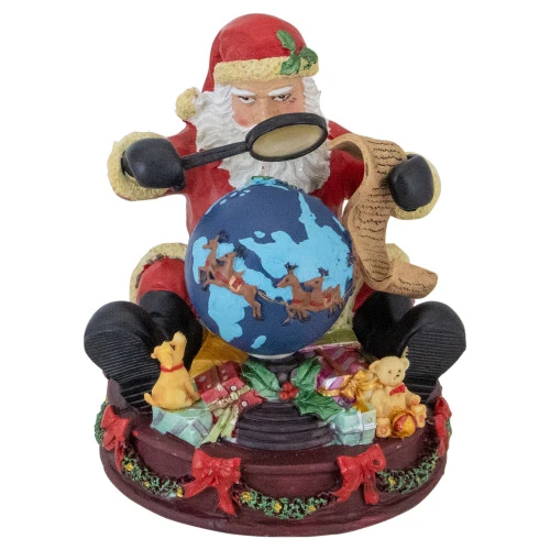 Northlight Musical Santa Claus Checking His List With A World Globe Christmas Figure - 5.75" 3 Northlight Musical Santa Claus Checking His List With A World Globe Christmas Figure - 5.75"