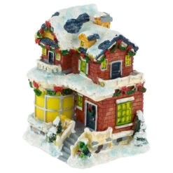 Northlight Two Story Snowy House With Garland And Wreaths Christmas Village Decoration - 4" -Christmas Decor Sale northlight pm94063 3 24018.1664033284