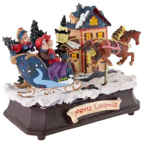 Northlight Animated And Musical Christmas Sleigh Decoration - 6.25" 5 Northlight Animated And Musical Christmas Sleigh Decoration - 6.25" - Image 3