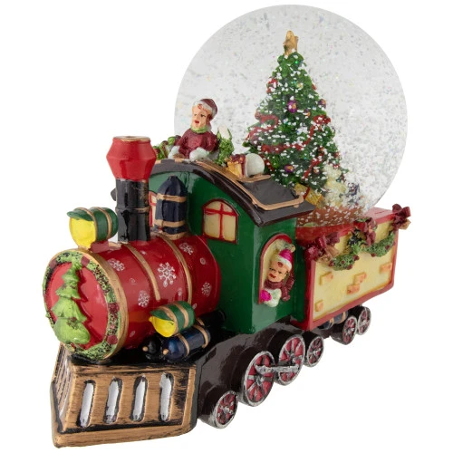 Northlight Elf Train Musical Christmas Snow Globe - 8" 6 Northlight Elf Train Musical Christmas Snow Globe - 8" - Image 4