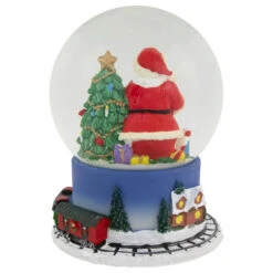 Northlight Christmas Train Around Santa Delivering Gifts Musical Water Globe - 6.5" -Christmas Decor Sale northlight pm94073 4 86072.1673557295