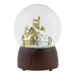 Christmas Village In The Woods Musical Snow Globe - 6.5"
