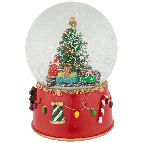 Northlight Train And Christmas Tree Village Musical Snow Globe - 8" 5 Northlight Train And Christmas Tree Village Musical Snow Globe - 8" - Image 3