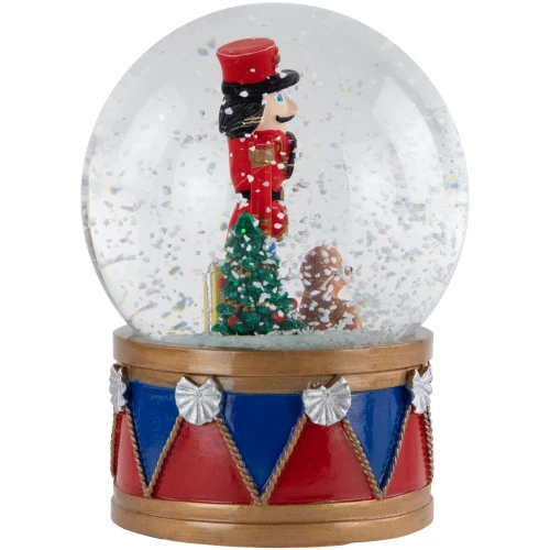 6" Nutcracker With Teddy Bear Musical Christmas Snow Globe 7 6" Nutcracker With Teddy Bear Musical Christmas Snow Globe - Image 5