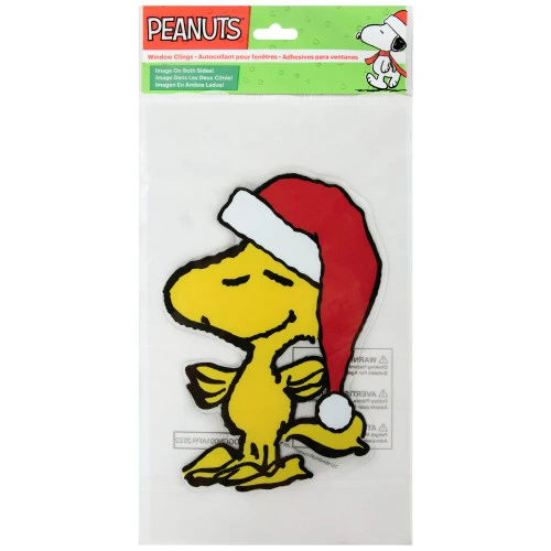 Northlight Peanuts Woodstock In Santa Hat Christmas Window Cling Decoration - 7" 7 Northlight Peanuts Woodstock In Santa Hat Christmas Window Cling Decoration - 7" - Image 5