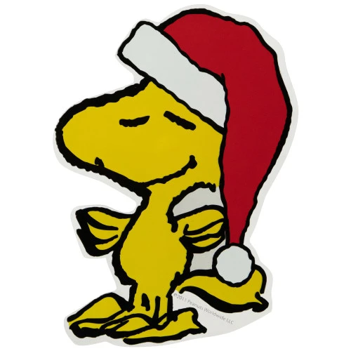 Northlight Peanuts Woodstock In Santa Hat Christmas Window Cling Decoration - 7" 3 Northlight Peanuts Woodstock In Santa Hat Christmas Window Cling Decoration - 7"