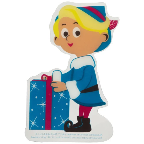 Northlight 7" Hermey With Christmas Present Double Sided Gel Window Cling Decoration 6 Northlight 7" Hermey With Christmas Present Double Sided Gel Window Cling Decoration - Image 4