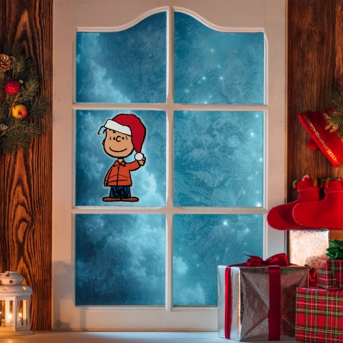 Northlight Peanuts Linus In Santa Hat Christmas Window Cling Decoration 4 Northlight Peanuts Linus In Santa Hat Christmas Window Cling Decoration - Image 2