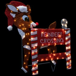 Northlight LED Lighted Rudolph Reindeer Crossing Outdoor Christmas Sign - 36" - Warm White -Christmas Decor Sale northlight pw2093874 on20black201 44020.1696436030