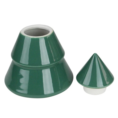 Contemporary Ceramic Christmas Tree Container - 6.25" - Green 4 Contemporary Ceramic Christmas Tree Container - 6.25" - Green - Image 2