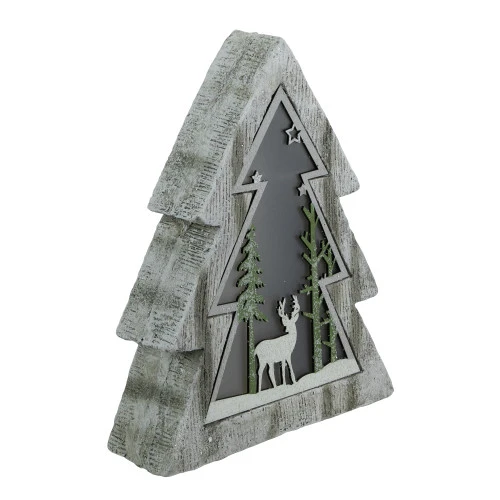 Northlight LED Lighted Tree With Reindeer In The Woods Scene Christmas Decoration - 13.5" 3 Northlight LED Lighted Tree With Reindeer In The Woods Scene Christmas Decoration - 13.5"