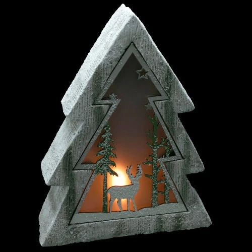 Northlight LED Lighted Tree With Reindeer In The Woods Scene Christmas Decoration - 13.5" 4 Northlight LED Lighted Tree With Reindeer In The Woods Scene Christmas Decoration - 13.5" - Image 2