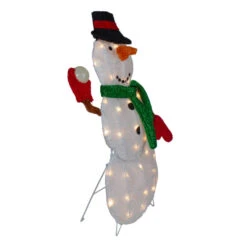 Northlight Snowman With Snowball Christmas Outdoor Decoration - 24" - White Lights -Christmas Decor Sale northlight qh91176 1 36746.1604024092