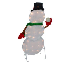 Northlight Snowman With Snowball Christmas Outdoor Decoration - 24" - White Lights -Christmas Decor Sale northlight qh91176 2 05579.1604024092