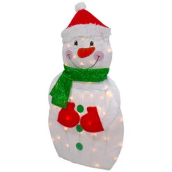 Northlight 32" Lighted 2D Chenille Snowman With Scarf Outdoor Christmas Decoration -Christmas Decor Sale northlight qh92871 3 64303.1646269178