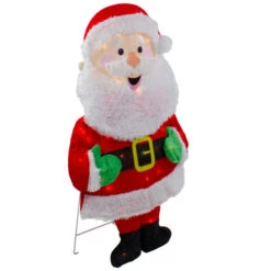 Northlight Lighted 2D Chenille Santa Outdoor Christmas Decoration - 32" - Warm White Lights -Christmas Decor Sale northlight qh92876 1 61052.1665610751