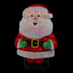 Northlight Lighted 2D Chenille Santa Outdoor Christmas Decoration - 32" - Warm White Lights -Christmas Decor Sale northlight qh92876 onblack 03614.1665610751