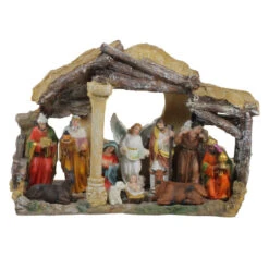 Northlight 18" Traditional Christmas Nativity With Stable House Decoration