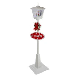 Northlight 70.75" White Lighted Musical Snowman Christmas Street Lamp -Christmas Decor Sale northlight r01732 2 85991.1681405459