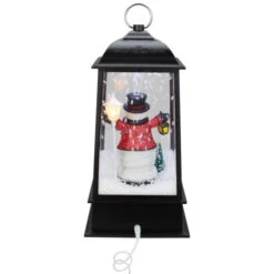 Lighted Snowman Christmas Lantern With Falling Snow - 13" - Black -Christmas Decor Sale northlight r27472 2 05579.1678977130