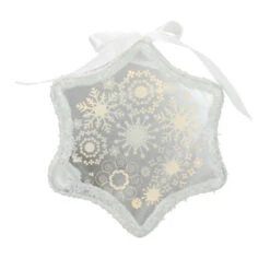 Northlight 9" White Pre-Lit LED Sparkle Snowflake Scene Christmas Ornament
