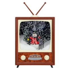 Northlight LED Lighted Musical Snowing Snowman TV Set Christmas Decoration - 12"