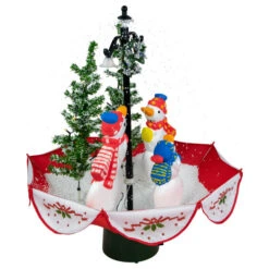Northlight 30" Musical Lighted Snowing Snowman Family In Umbrella Base Christmas Decoration -Christmas Decor Sale northlight r92476 3 66476.1665610754