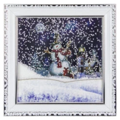 Northlight LED Lighted Musical Snowing Snowman Wall Plaque - 15"