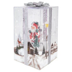 Northlight Lighted And Musical Santa Snowing Gift Box With Ribbon Christmas Decoration - 12" -Christmas Decor Sale northlight r93909 2 38852.1667428222