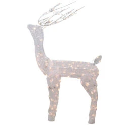 Northlight 48-Inch Lighted White Mesh Buck Outdoor Christmas Decoration - Clear Lights -Christmas Decor Sale northlight rp90955 04035.1607136893