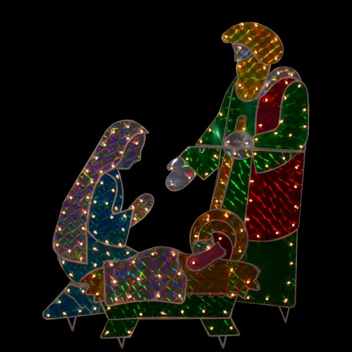 Northlight 3-Piece Lighted Holographic Christmas Nativity Set Outdoor Decoration - Clear Lights 4 Northlight 3-Piece Lighted Holographic Christmas Nativity Set Outdoor Decoration - Clear Lights - Image 2