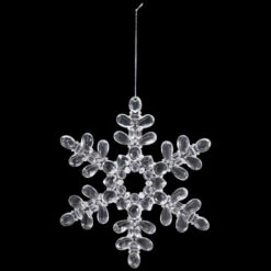 Snowflake Acrylic Christmas Ornaments - 7" - Clear - Set Of 6