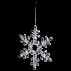 Snowflake Acrylic Christmas Ornaments - 7" - Clear - Set Of 6 -Christmas Decor Sale northlight rp97069 on20black 02 74601.1726712133