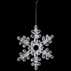 Snowflake Acrylic Christmas Ornaments - 7" - Clear - Set Of 6 -Christmas Decor Sale northlight rp97069 on20black 03 17570.1726712131