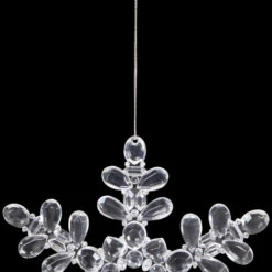 Snowflake Acrylic Christmas Ornaments - 7" - Clear - Set Of 6 -Christmas Decor Sale northlight rp97069 on20black 05 07577.1726712132