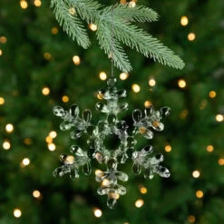 Snowflake Acrylic Christmas Ornaments - 7" - Clear - Set Of 6 -Christmas Decor Sale northlight rp97069 styled 86187.1726712132