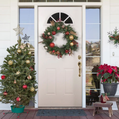 Northlight Green Mixed Foliage And Ornaments Artificial Christmas Wreath - 30" - Unlit 4 Northlight Green Mixed Foliage And Ornaments Artificial Christmas Wreath - 30" - Unlit - Image 2