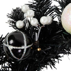 Northlight Pre-Lit Battery Operated Black Pine Christmas Wreath - 16" - Cool White LED Lights -Christmas Decor Sale northlight s92630 2 22275.1684414651