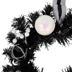 Northlight Pre-Lit Battery Operated Black Pine Christmas Wreath - 16" - Cool White LED Lights -Christmas Decor Sale northlight s92630 5 93322.1684414651
