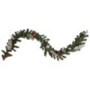 Northlight Pre-Lit Battery Operated Decorated Green Pine Christmas Garland - 6' X 10" - Warm White LED Lights