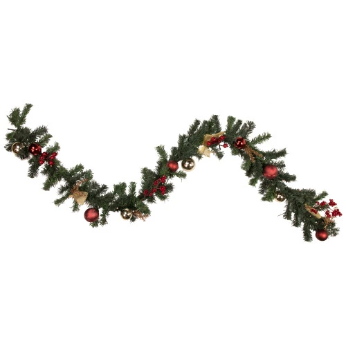 Northlight Pre-Lit Battery Operated Decorated Pine Christmas Garland - 6' X 8" - Warm White LED Lights 3 Northlight Pre-Lit Battery Operated Decorated Pine Christmas Garland - 6' X 8" - Warm White LED Lights