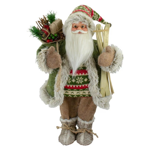 Northlight 18"Standing Santa Christmas Figure Carrying Skis And Presents 3 Northlight 18"Standing Santa Christmas Figure Carrying Skis And Presents