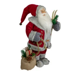 Northlight 18" Standing Santa Christmas Figure With Skis And Fur Boots -Christmas Decor Sale northlight sa88370 1 62171.1663947472
