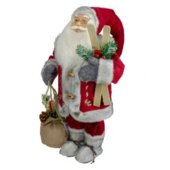 Northlight 18" Standing Santa Christmas Figure With Skis And Fur Boots -Christmas Decor Sale northlight sa88370 3 18281.1663947472