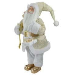 Northlight 18" Gold And White Standing Santa Christmas Figure With Presents -Christmas Decor Sale northlight sa88374 3 33404.1665519672