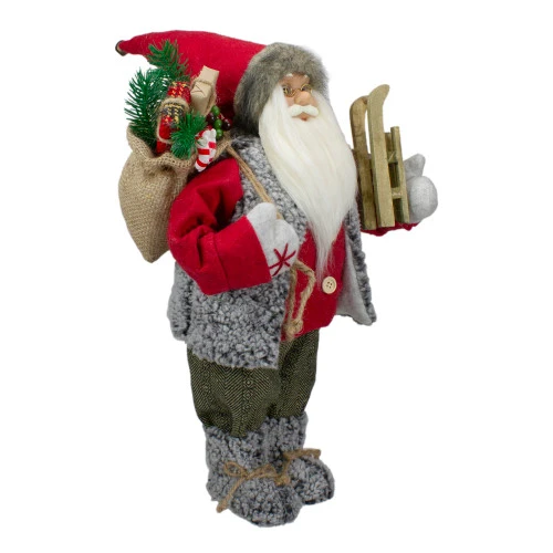 Northlight 18" Standing Santa Christmas Figure Carrying Presents And A Sled 5 Northlight 18" Standing Santa Christmas Figure Carrying Presents And A Sled - Image 3